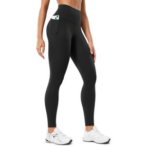 CRZ YOGA Butterluxe Workout Leggings Pockets 28'' - High Waisted Gym Womens Yoga Pants Running Buttery Soft (Small, Black)
