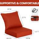 Goodgoods 24 x 24 Outdoor Patio Deep Seat Cushions 2-Pack, 1000+ Hours Fade-Resistant & Water-Resistant Outdoor Furniture Chair Cushions with 30D High-Resilience Foam for Sofa Chair, Quarry Red, 24''x24''x5.5'' 2 sets