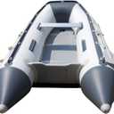 Newport 8ft 10in Dana Inflatable Sport Tender Dinghy Boat - 3 Person - 10 Horsepower - USCG Rated, White/Gray