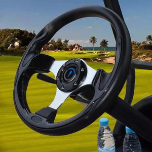 Universal Golf Cart Steering Wheel For Club Car,EZGO,Yamaha,Star Car and Other Brands Golf Carts and Boats as well.Adapter Sold Seperately. (Steering Wheel - ClassicBlack)