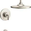 Moen TS22003BN Arris Posi-Temp Pressure Balancing Modern Tub and Shower Trim Kit with 10-Inch Rainshower, Valve Required, Brushed Nickel