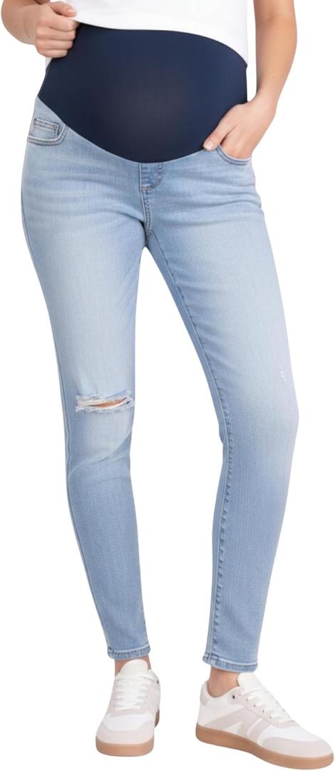 Motherhood Maternity Women's Secret Fit Over The Belly Skinny Ankle Denim Pregnancy Jeans Medium