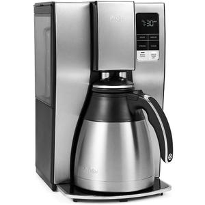 Mr. Coffee 10-Cup Programmable Coffee Maker, Insulated Thermal Carafe, Brew Strength Selection, Brew Now or Later, Stainless Steel