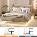 Queen Size Floating Bed Frame with LED Lights, Heavy Duty Metal Platform Floating Bed Frame with Charging Station, No Box Spring Needed, Easy Assembly, Noise Free