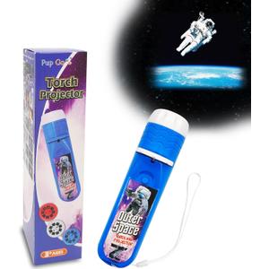Outer Space Projector Flashlight for Kids Ages 3+, STEM Space Toys for Boys & Girls, Spaces Explore Night Light Projectort with 3 Discs 24 Images, Educational Toys Present for Toddler Children