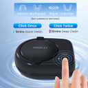 Cordless Rechargeable Ultrasonic Retainer Cleaner, 50kHz Portable Sonic Cleaner for Mouth Guard and Denture, Ultra-Thin Night Guard Aligner Cleaner with 6pcs Tablets, Glossy Black