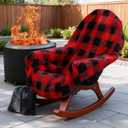 Waterproof Double Sided Chair Blanket, Cozy Sherpa Camping Blanket, Folding Outdoor Chair Covers for Patio, Lawn, Bonfire, Pool & Office Chairs (Red)