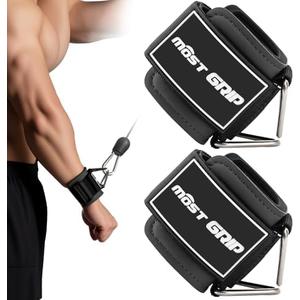 Wrist Cuffs with D-Ring, Wrist Wraps for Weightlifting with Neoprene Padding, Wrist Straps for Cable Machines