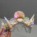 BARTOSI Mermaid Crown Light Up Seashell Headband Mermaid Hair Accessories for Women