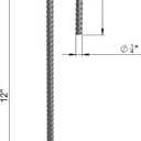 Vodaland Rebar Stakes J Hook Extra Heavy Duty 1/4 inch Coated Steel Ground Anchors with Chisel Point End (10)