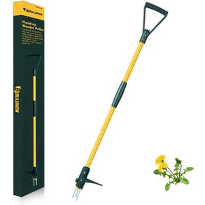 Weed Puller Tool, 50IN Long Handle 3 Claws Stand Up Weeder, Extra Thickened Stainless Steel Shaft Garden Weeding Tool,Remove the Roots of Thistles, Crabgrass, Dandelions, and Blackberries, etc.