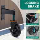 YeeJinHong 2 Pack 6 Inch Gate Wheel with Brake Heavy Duty Fence Wheel 360 Swivel, Spring Shock Absorption, 1000LB Capacity, All-Terrain Rubber Tire & Metal Bracket for Sliding Farm Garden Gates