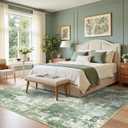 RELEANY Washable Area Rugs 8'x10' Non-Slip Modern Abstract Soft for Living Room Entryway Bedroom Nursery, Print Pattern, Light Green/Yellow