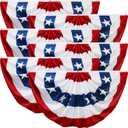 HOOSUN 4th Of July Decorations,American Flag Bunting for Outside,USA Pleated Fan Flag 1.5x3 FT, American Flags Bunting for Fourth Of July Patriotic Decorations, Red White And Blue Banner Decor, 6 Pack