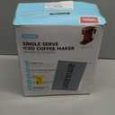 Single Serve Coffee Maker with Built-in Detachable Milk Frother, Iced and Hot Coffee Machine for K Cup & Grounds, 40oz Removable Water Reservoir, Fits 7.3" Travel Mug, Red