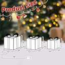 Vanthylit Christmas Lighted Gift Boxes, Set of 3 White Gift Box with 48 Warm White Lights, Outdoor Decorations Plug in for Yard Lawn Porch Holiday