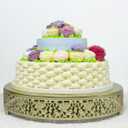 Cake Stand, Metal Round Cupcake Dessert Stand Cake Display Holder Cookies Fruit Serving Tray (Gold, 14 Inch)