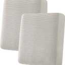 H.VERSAILTEX Super Stretch Individual Seat Cushion Covers Sofa Covers Couch Cushion Covers Slipcover Sets Thick Jacquard Textured Twill Fabric (2 Piece Medium Sofa Cushion Covers, Island Fossi)