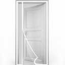 Reversible Left and Right Side Opening Magnetic Screen Door, Fit Door Size 30" x 80", Durable Removable Screen Door Mesh, Actual Screen Size 32" x 81", White
