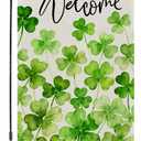 2 x St. Patrick's Day Garden Flag 12x18 Inch Double Sided, Outdoor Shamrock Decor for Yard Patio Welcome Flag