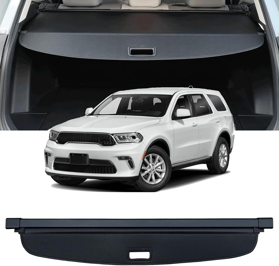 Cargo Cover Compatible with for 3rd-Row 2011-2025 Dodge Durango Retractable Trunk Cover Rear Trunk Security Cover Shielding Shade Privacy Screen CoverOnly Installed in the Third Row