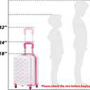 Redbaker 17 Inch 6 Pcs Kids Luggage Set Gifts for Christmas Kids Rolling Luggage Double Pattern Suitcase for Boys Girls (Pink, Bow Style)