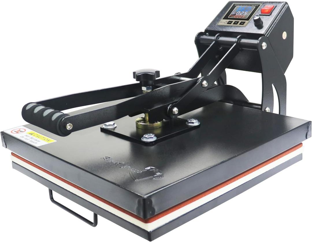 RoyalPress 15" x 15" Color LED Industrial-Quality Digital Sublimation Heat Transfer Machine T-Shirt Heat Press Machine, 15" x 15", Black