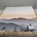 Large Mountain Sunlight Calming Framed Canvas Wall Art Set,Boho Nature Pine Tree Landscape Wall Decor,Modern Sunrise Forest Art Printing for Living Room,Bedroom-24 x36 x3