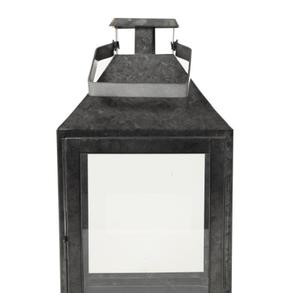 allen + roth 8-in x 14-in Dark Galvanzied Metal Tea Light Outdoor Decorative Lantern