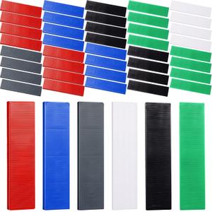 Konohan 120 Pcs Plastic Flat Shims Structural Tile Plastic Shims for Leveling, 3/64, 5/64, 1/8, 5/32, 13/64, 15/64, Green, Black, White, Grey, Blue, Red