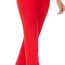 iChosy Women's Stretchy Straight Leg Dress Work Pants Business Office Casual Slacks with Pockets (Red)