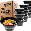 Freshware Meal Prep Containers with Lids [30 Pack] Plastic Bowls for Soup and Salad, Food Storage Bento Box, BPA Free, Stackable, Lunch Boxes, Microwave/Dishwasher/Freezer Safe 
