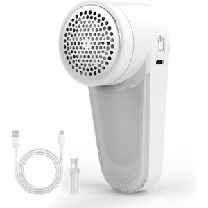 Fabric Shaver, Lint Remover for Clothes, Effectively and Quickly Remove Pills, Sweater Shaver with Stainless Steel Remove Clothes Fuzz, Lint Balls, Pills, Bobbles White