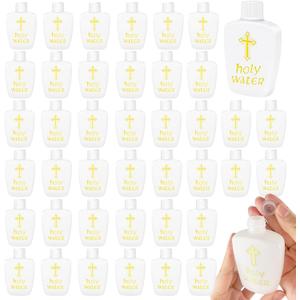 40 Pcs Holy Water Bottles Bulk, 2oz Small Holy Water Bottle Plastic Holy Water Empty Containers Reusable for Catholic, Church, Baptism, First Communion Gift, Daily Prayer & Blessing