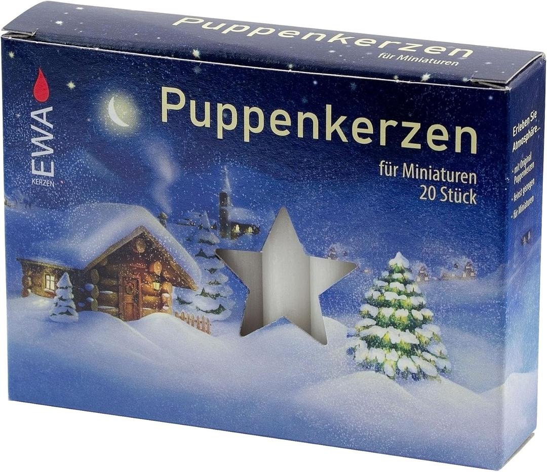 Sigro 20 Pieces Dolls Candles, 10 x 65 mm, Wax, White, One Size