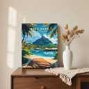Bora Bora Travel Print Poster Canvas Wall Art Vintage Home Room Decor Framed Mural 8x10inch 20x25cm