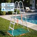 Above Ground Pool Ladder, 48'' Pool Ladder, Swimming Pool Frame Ladder, 4-Steps, Suitable for Pools up to 48 inches deep Above Ground, Anti-Slip Feet &Wide Steps