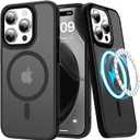 LUMARKE Strong Magnetic for iPhone 12 Pro Max Case Translucent Matte - Military-Grade Drop Tested - Slim Fit Shockproof Protective Phone Cover 6.7 for Women Girls - Black