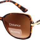 FEISEDY Women Bifocal Sunglasses Reader, Butterfly Sun Reader, Fashion Outdoor Reading Glasses, UV400 Protection B0351