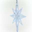 Alpine Corporation 13" Tall Snowflake 8-Point Tree Topper with 11 Cool White LED Lights, Christmas Decoration with Timer Function, and Radiant Glow for Holiday Trees