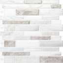 WOWSTAR 10 Sheet Marble Peel and Stick Backsplash for Kitchen,Self-Adhesive Tile Backsplash for Kitchen, Bathroom, 12" x 12", (Beige & White)