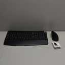 Full-Size Ergonomic Keyboard and Mouse, 2.4GHz Wireless Keyboard and vertical Mouse with Tablet Phone Holder, Wrist Rest for Computer Mac PC Laptop Chromebook, Black