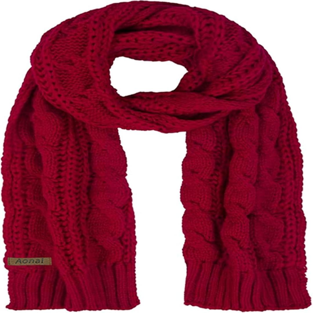 Aonal Womens Winter Scarf Cold Weather Thick Warm Cable Knit Wraps Chunky Large Soft Long Scarves