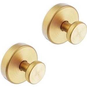 Suction Cup Hooks for Glass Window, Mirror - Shower Hooks for Inside Shower, No Drill Towel Hooks for Bathrooms, Bath Robe Coat Looafh Hook for Hanging - Gold(2 Pack)
