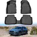 Powerty Floor Mats for 2024 2025 2026 Subaru Crosstrek Accessories All Weather Floor Liner 3D TPE 1st & 2nd Row Floor Mat Heavy-Duty Floor Liners