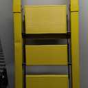 Taranta 3 Step Ladder, Lightweight Aluminum Step Stool with Convenient Handgrip, Folding Ladder with Anti-Slip Pedals, 330lbs Capacity Stepladder for Home, Office, Kitchen - Twilight Yellow