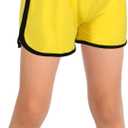 GORLYA 2 Pack Girl's Active Wear Play up Workout Gym Athletic Sport Running Casual Dolphin Shorts (Yellow)