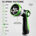 HBlife 50ft Garden Hose, Non Expandable Garden Hose with 10 Function Sprayer Nozzle, Flexible Lightweight Water Hose for Yard, Lawn, Car Wash and Outdoor