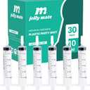 JollyMate 30 Pack 10ml Oral Syringe for Liquids, 10cc Oral Syringes without Needle with Cap Individually Wrapped for Pet Feeding, Scientific Labs, Measuring Liquids, Oil & Glue Dispenser