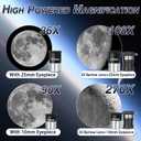 Hawkko Telescope, 90mm Aperture 900mm Astronomical Refractor Telescope for Adults High Powered - Multi-Coated Professional Telescopes for Astronomy Beginners with AZ Mount, Carry Bag, Phone Adapter